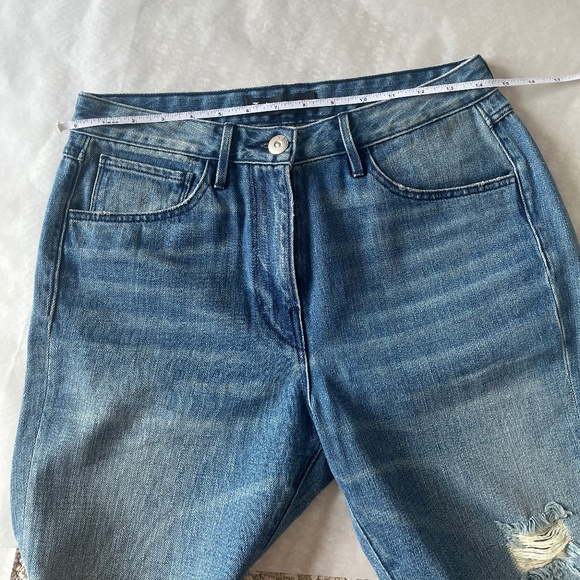 3X1 BLUE RIPPED RELAXED SABINA GIRLFRIEND BRONX MID RISE LOOSE FIT JEANS 28 - Picture 6 of 9